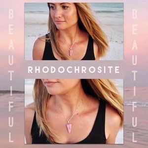 Lovely Rhodochrosite Sterling Silver Necklace